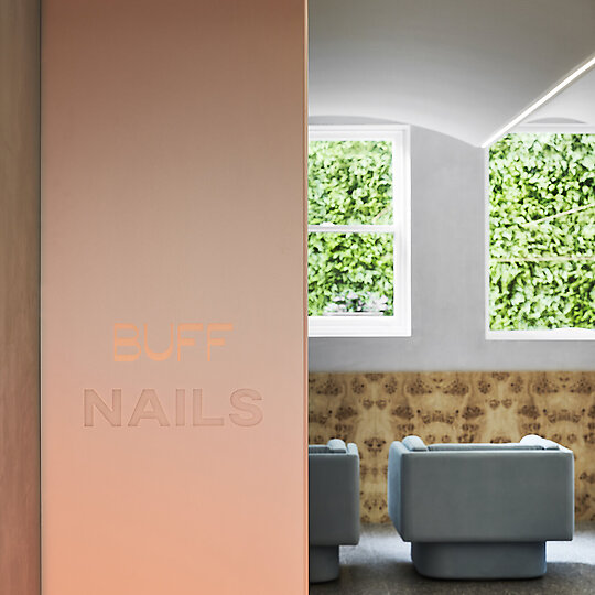 Interior photograph of Buff Nail Studio by Sharyn Cairns