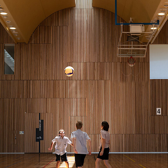 Interior photograph of Penleigh and Essendon Grammar School Gymnasium by Tim Lee