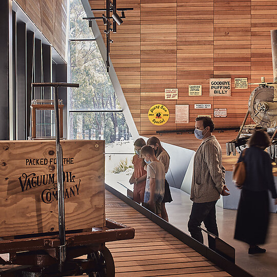 Interior photograph of Puffing Billy Railway Lakeside Visitor Centre by Peter Bennetts