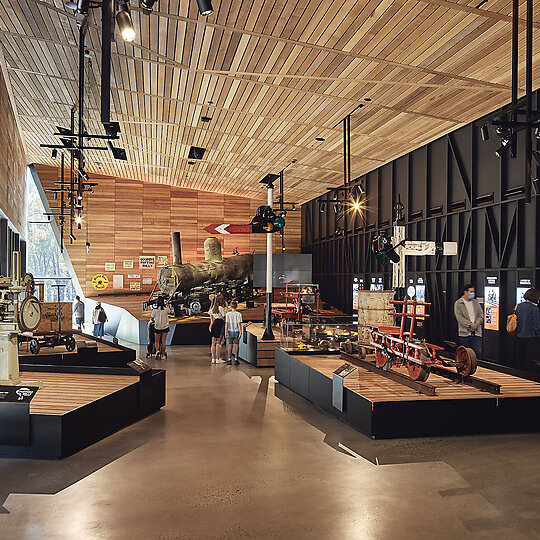 Interior photograph of Puffing Billy Railway Lakeside Visitor Centre by Peter Bennetts