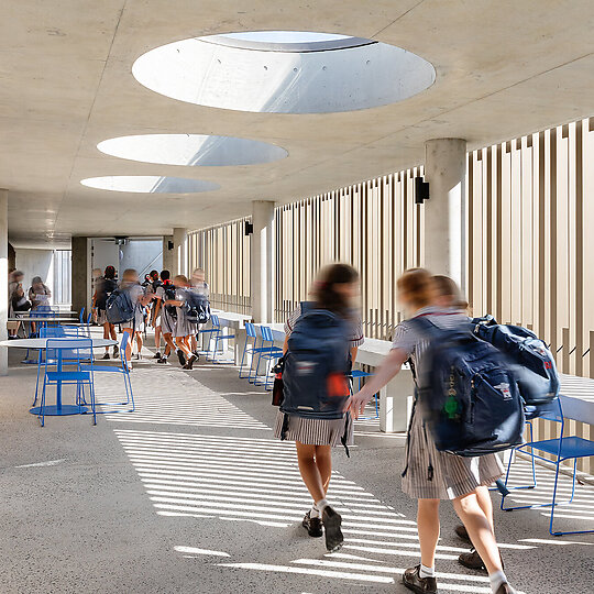 Interior photograph of Margaret Bailey Building, Ascham School by Katherine Lu