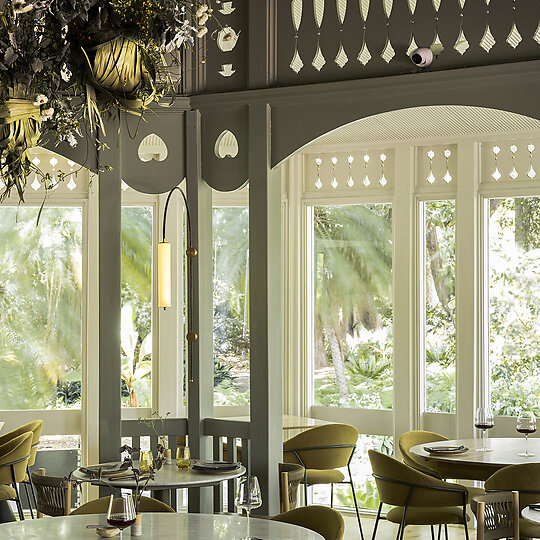 Interior photograph of Restaurant Botanic by Caroline Cameron