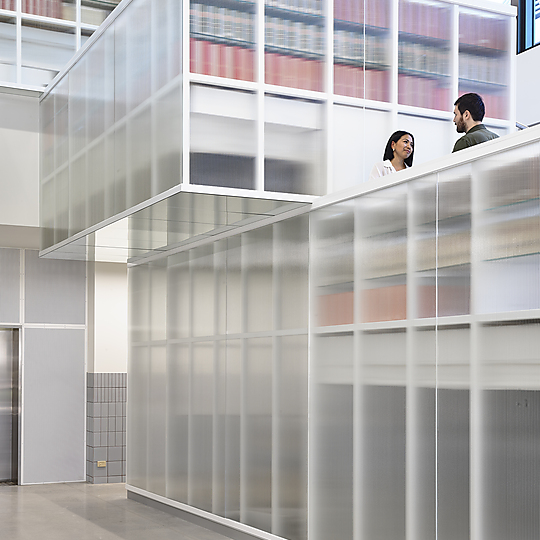 Interior photograph of La Trobe University Library Bendigo by Derek Swalwell