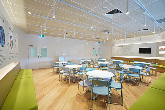 Interior photograph of Yakult Visitor Centre by Mio Yasuaki