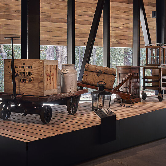 Interior photograph of Puffing Billy Railway Lakeside Visitor Centre by Peter Bennetts