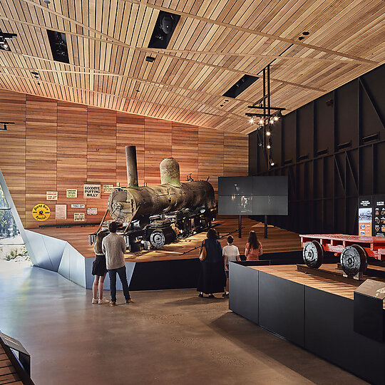 Interior photograph of Puffing Billy Railway Lakeside Visitor Centre by Peter Bennetts