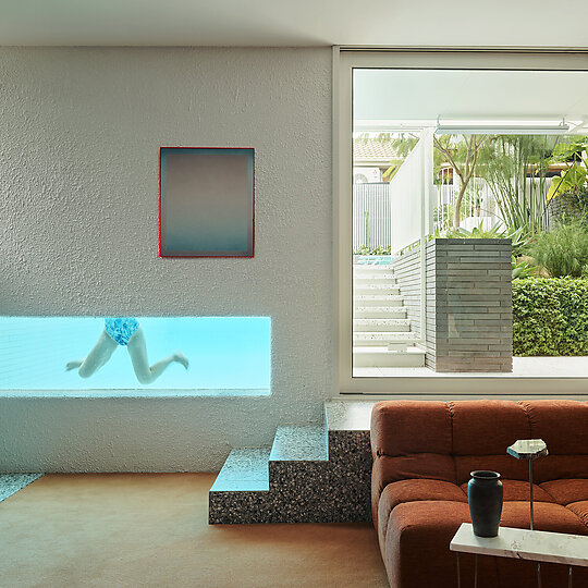 Interior photograph of Gloss House by Anson Smart.  Styling: Sarah Weston