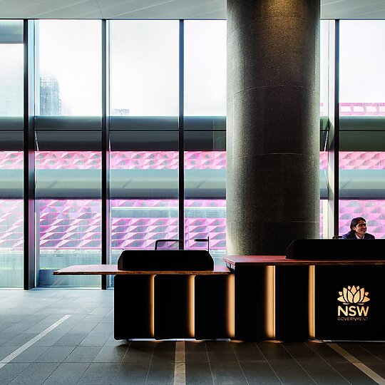 Interior photograph of 6 Parramatta Square (6PSQ) by Nicole England