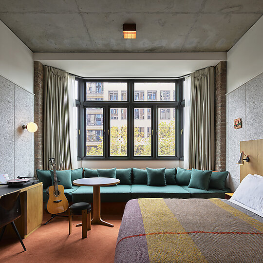Interior photograph of Ace Hotel Sydney by Guest Room Type K Photographed by Anson Smart  