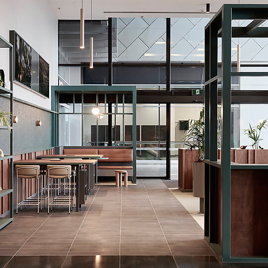 Interior photograph of South Wharf Tower Business Lounge by Eve Wilson