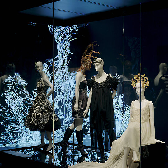 Interior photograph of Alexander McQueen: Mind, Mythos, Muse by Tom Ross