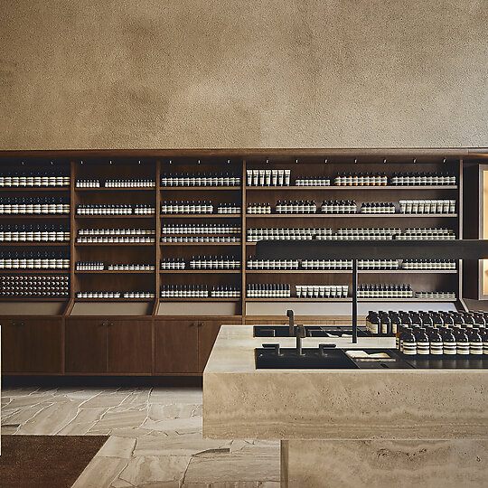 Interior photograph of Aesop Collins Street by Peter Bennetts