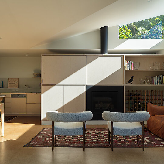 Interior photograph of House for BEES by Clinton Weaver