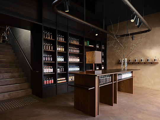 Interior photograph of Four Pillars Laboratory - Gin Shop by Anson Smart 