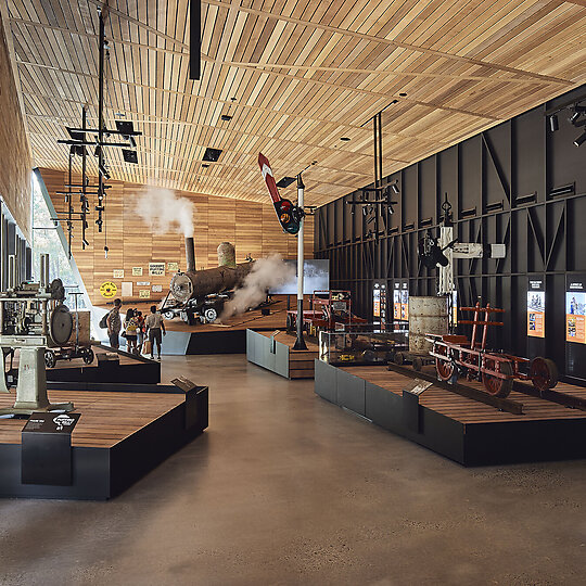 Interior photograph of Puffing Billy Railway Lakeside Visitor Centre by Peter Bennetts
