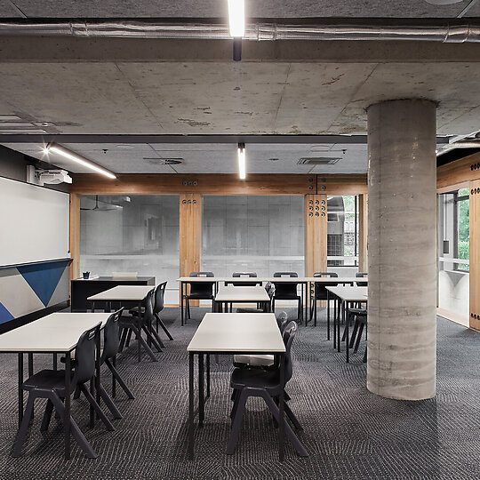 Interior photograph of Xavier College Manresa by Jeremy Wright